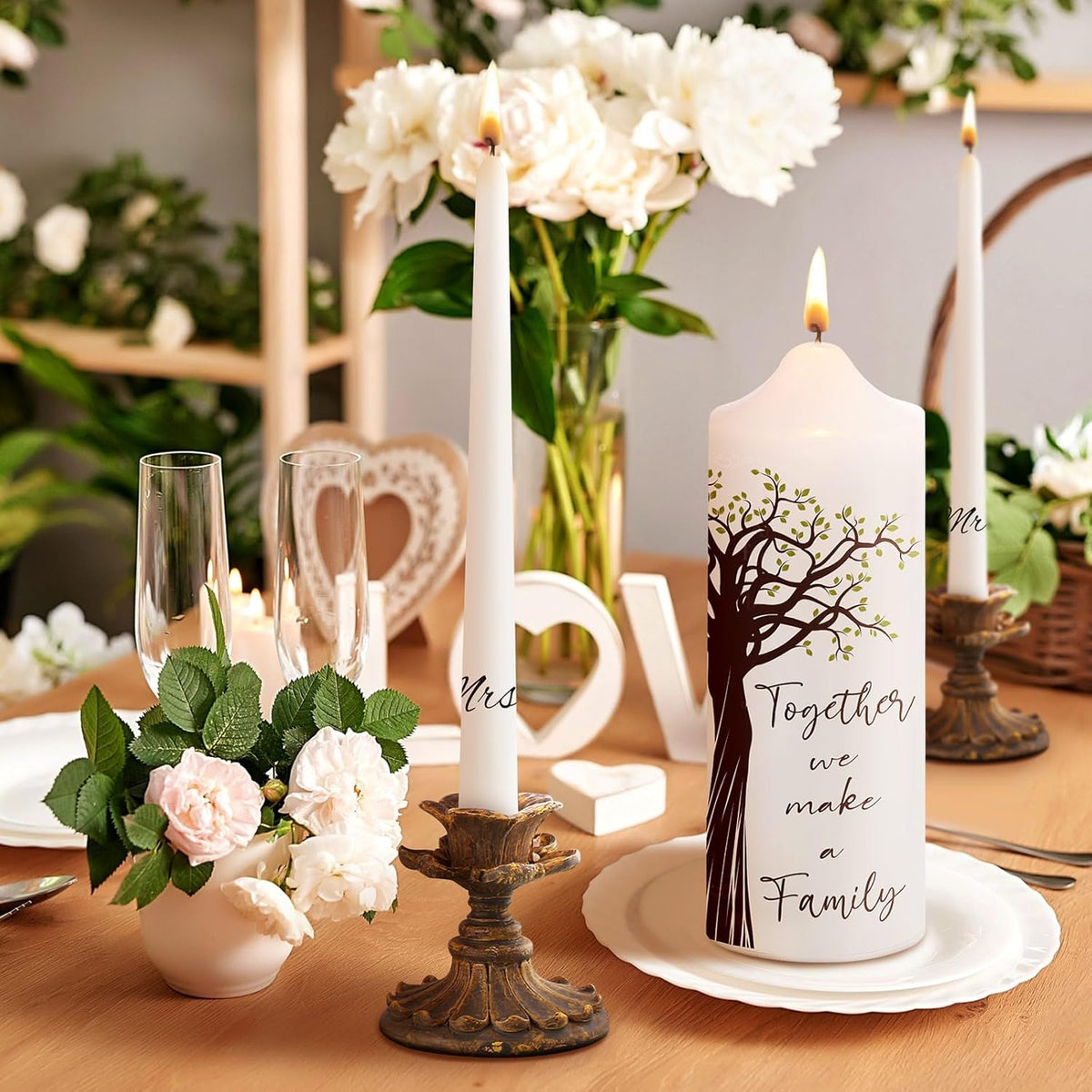 Frienda Unity Candles for Wedding Ceremony Set Wedding Unity Taper Candles Catholic Religious
