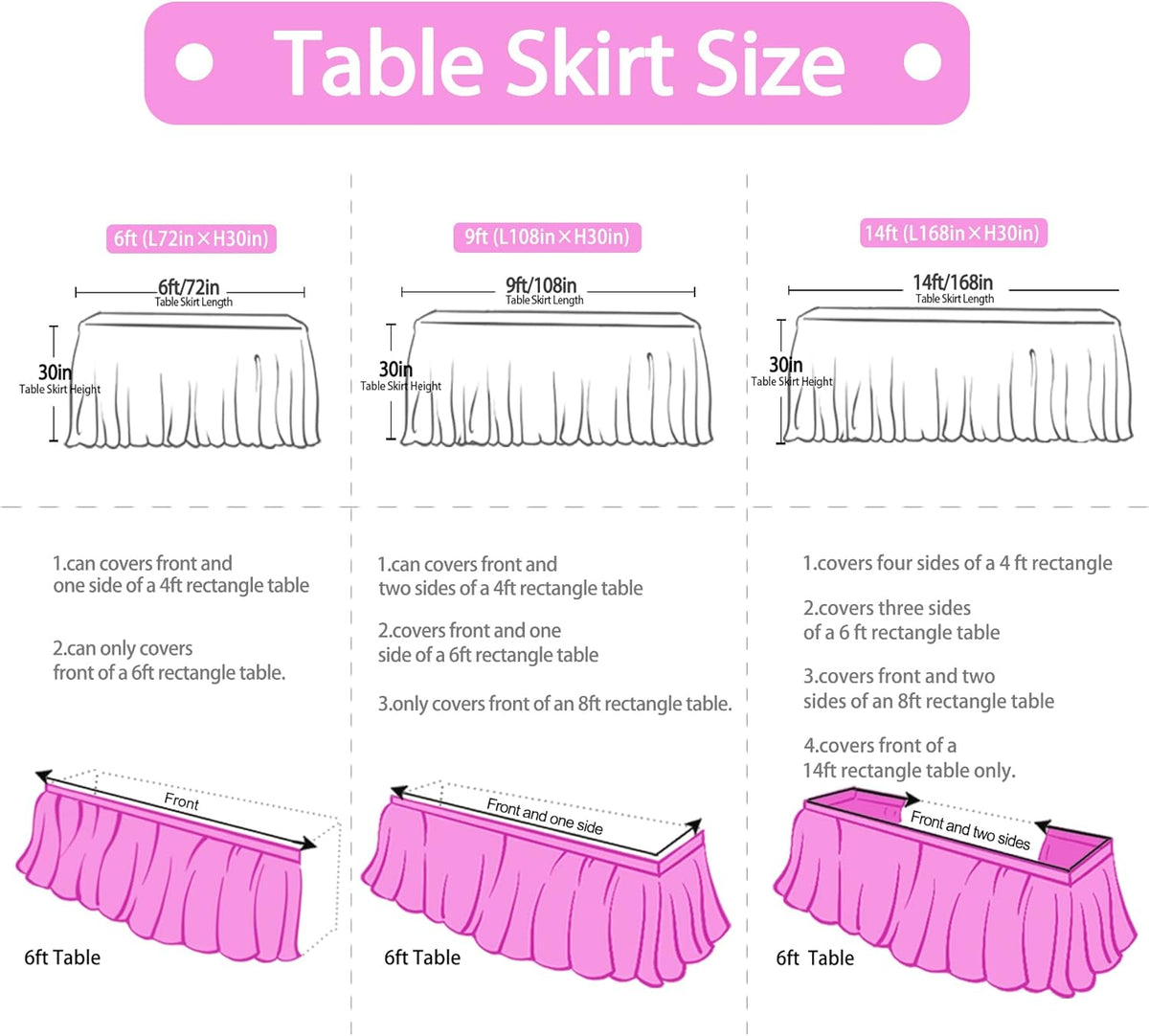 Reb and White Striped Table Skirt for Rectangle Tables or Round Tables for Carnival Circus Party