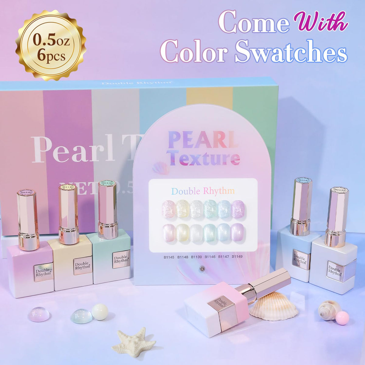 Double Rhythm 6 Pcs 15 ML Gel Polish Set Same Color Same Bottle Soak Off Gel Polish Kit Nail Art