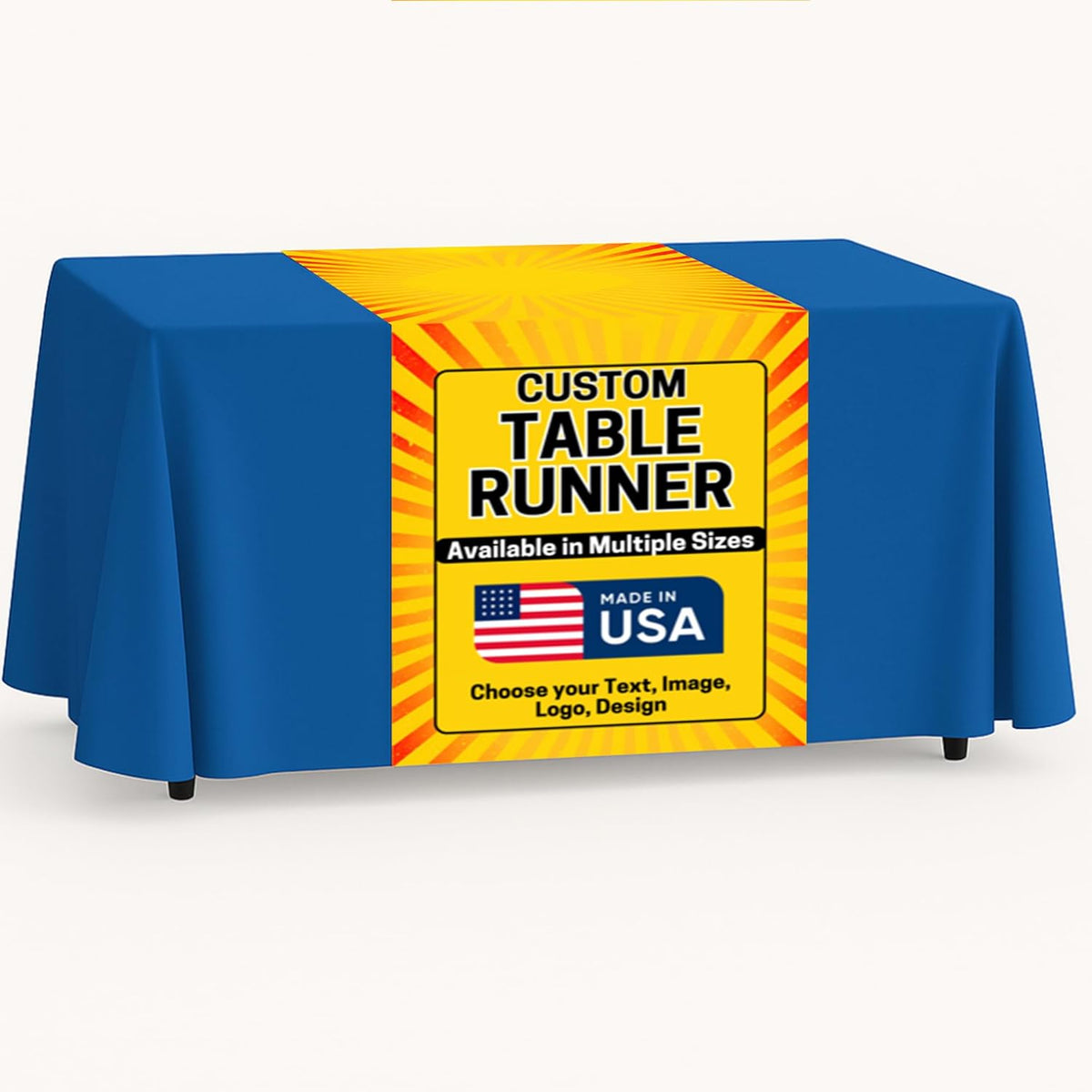 DreamController Custom Table Runner 12"x72" to 36"x72" with Business Logo, Image or Text |