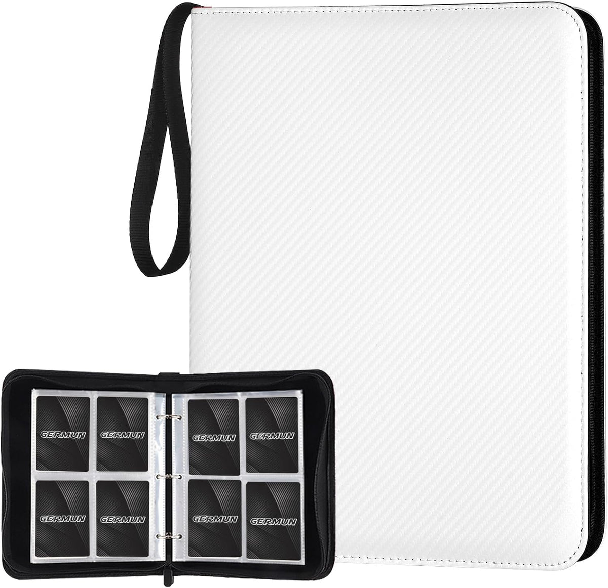 4 Pocket Card Binder, Premium Zip Trading Card Binder, 400 Double Sided Pocket PU Card Collection