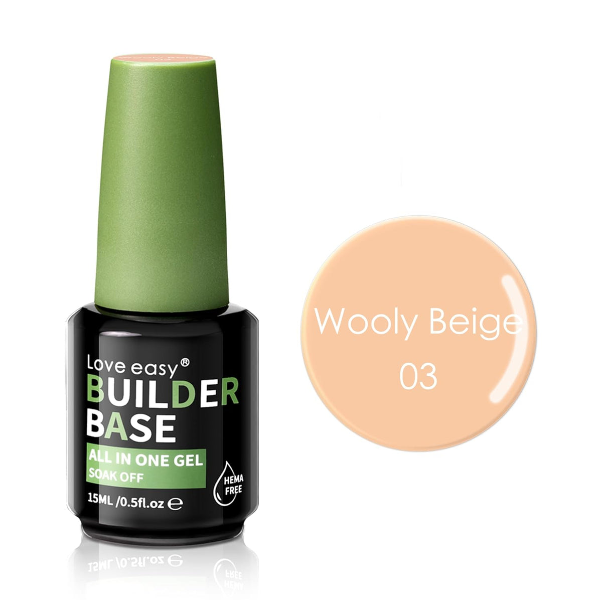 Salon-Grade Wooly Beige Builder Gel - Hypoallergenic Strong Base Coat | Long-Lasting Adhesion (30+
