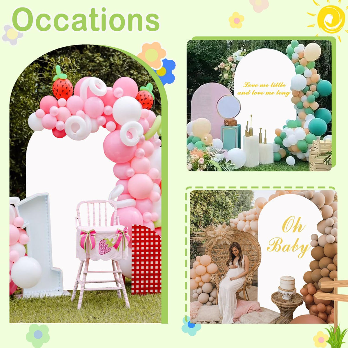 White Arch Cover - 6ft Backdrop Fabric Spandex for Wedding Arch Stand Frame - Round Top Chiara