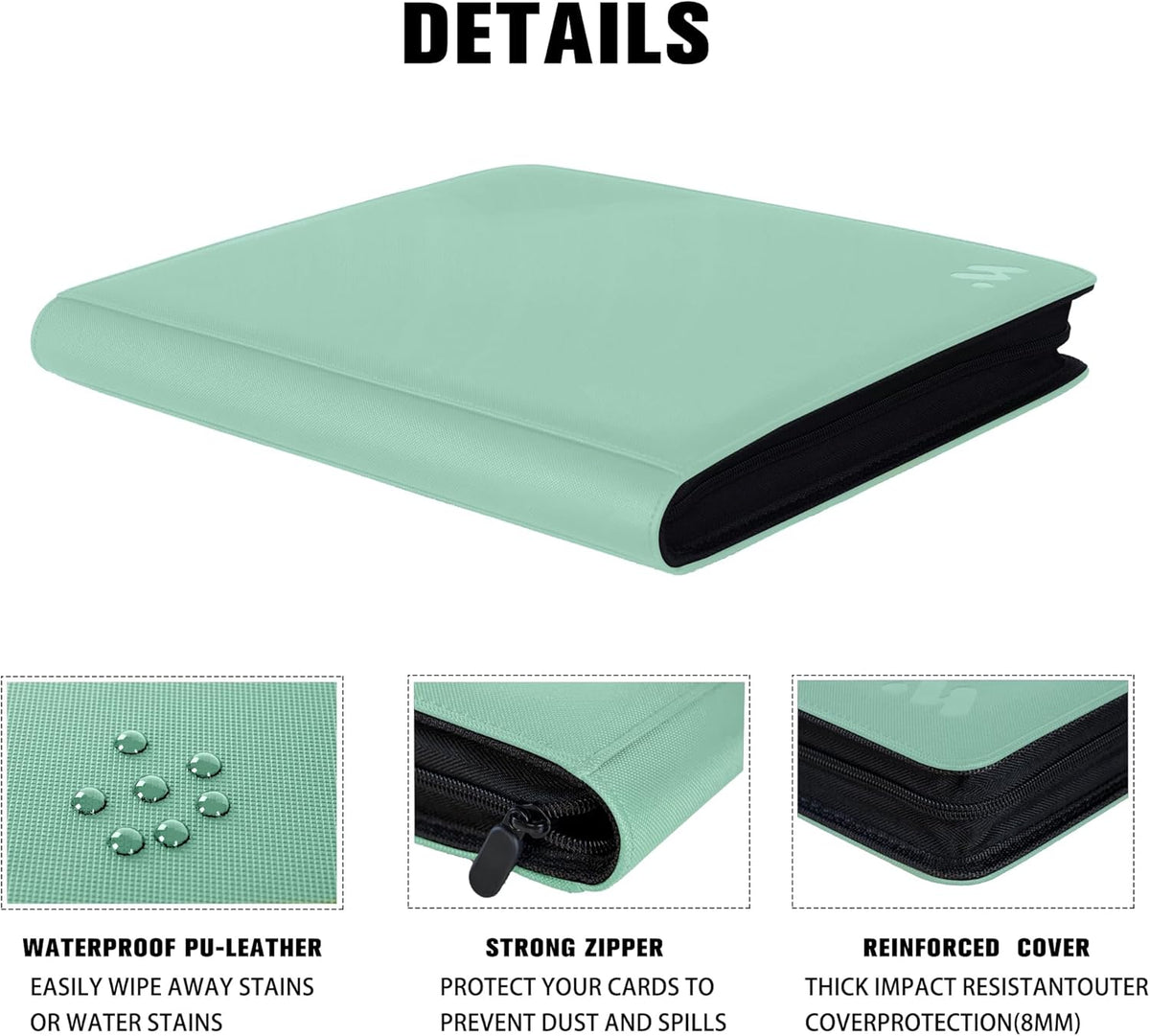 Premium 1000+ Pockets Card Binder,16 Pockets Trading Card Binder Ringless Side Loading Trading Card