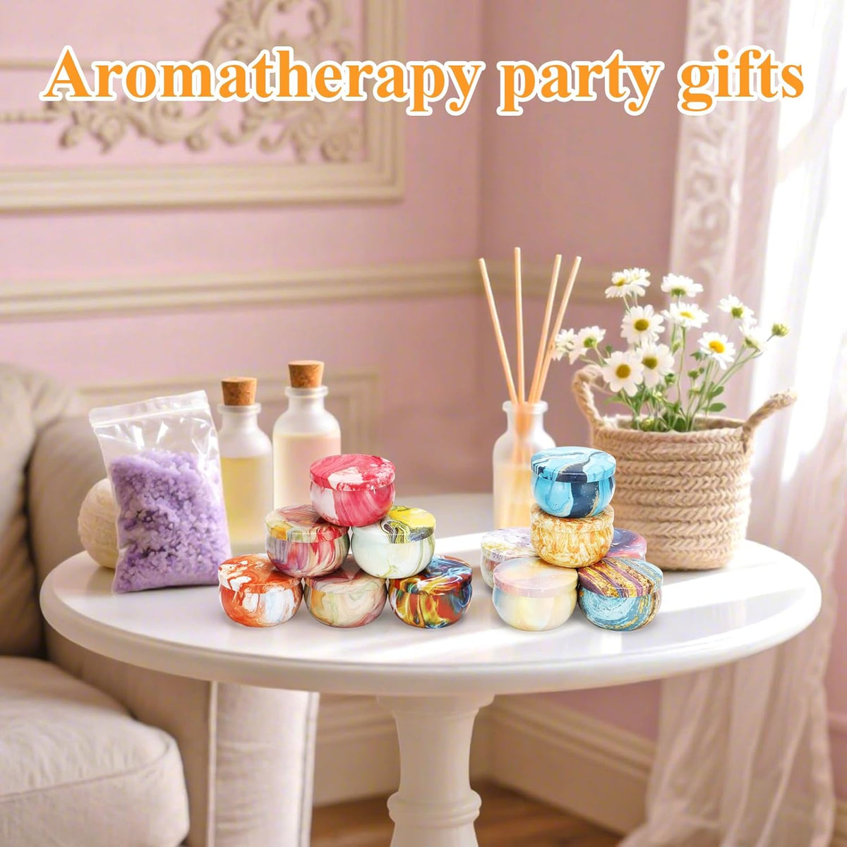 48PCS Scented Candles Gift Set Long Lasting Soy Wax Aromatherapy Candles for Home Wedding Baby