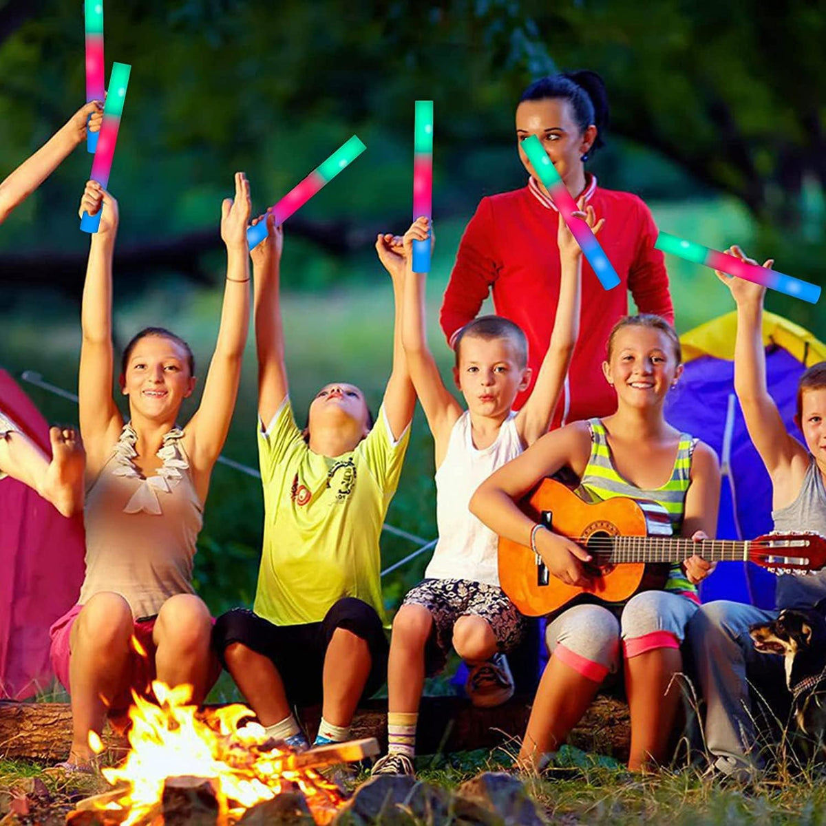 240 Pack LED Foam Sticks, Glow Stick Bulk Party Pack with 3 Modes Colorful Flashing, Glow in the