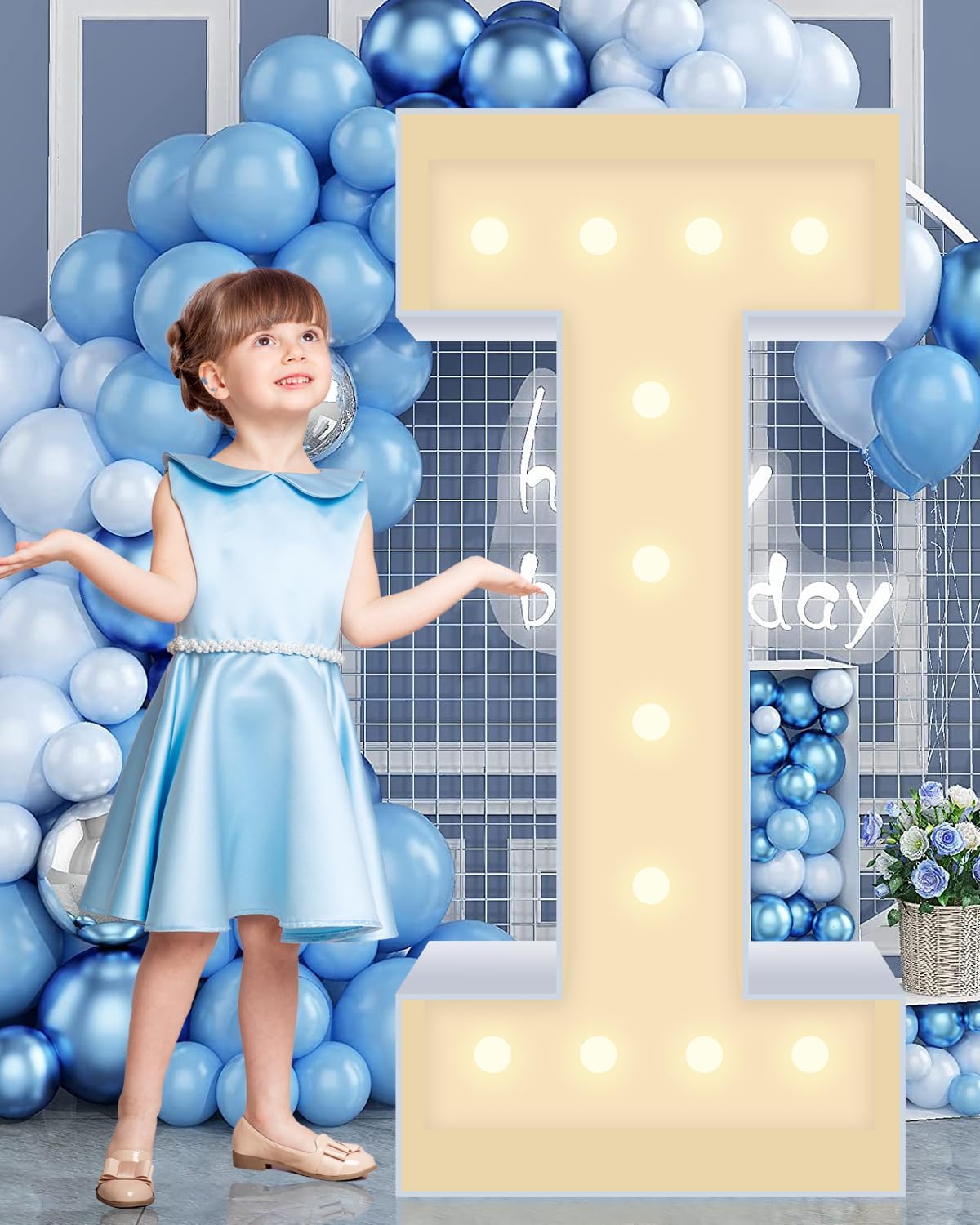 4FT Marquee Plastic Letters I - Light up Letters I Are Made from Corrugated Plastic Board - Quick