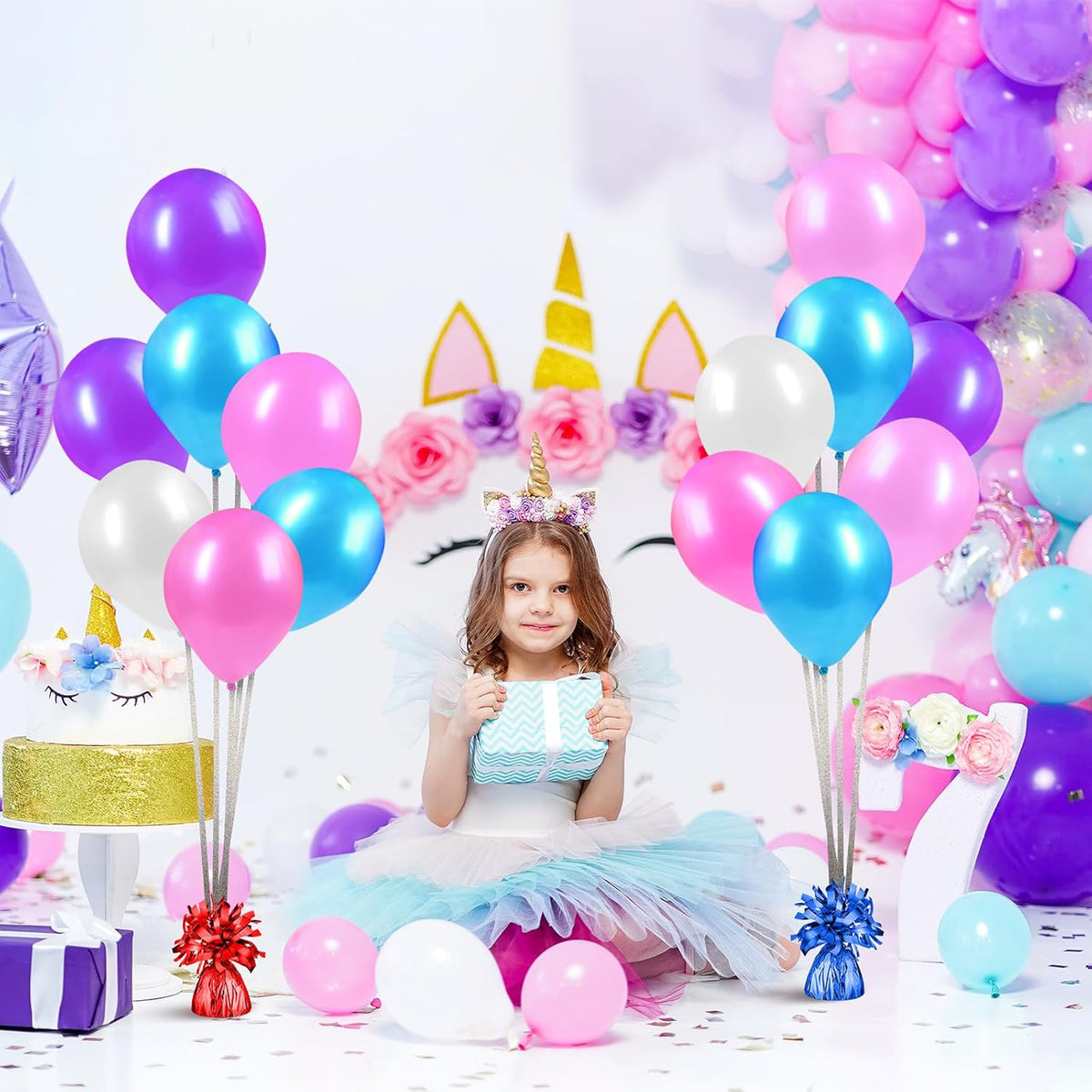 24 Pcs Balloon Weights Metallic Anchor Balloon Holder for Helium Balloons Heavy Table Weights and 1