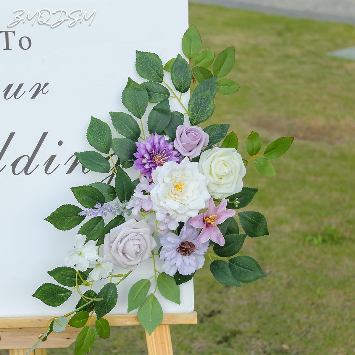 Pack of 2 Artificial Flowers for Backdrop Decoration, Wedding Arch Flowers,Reception Welcome Sign