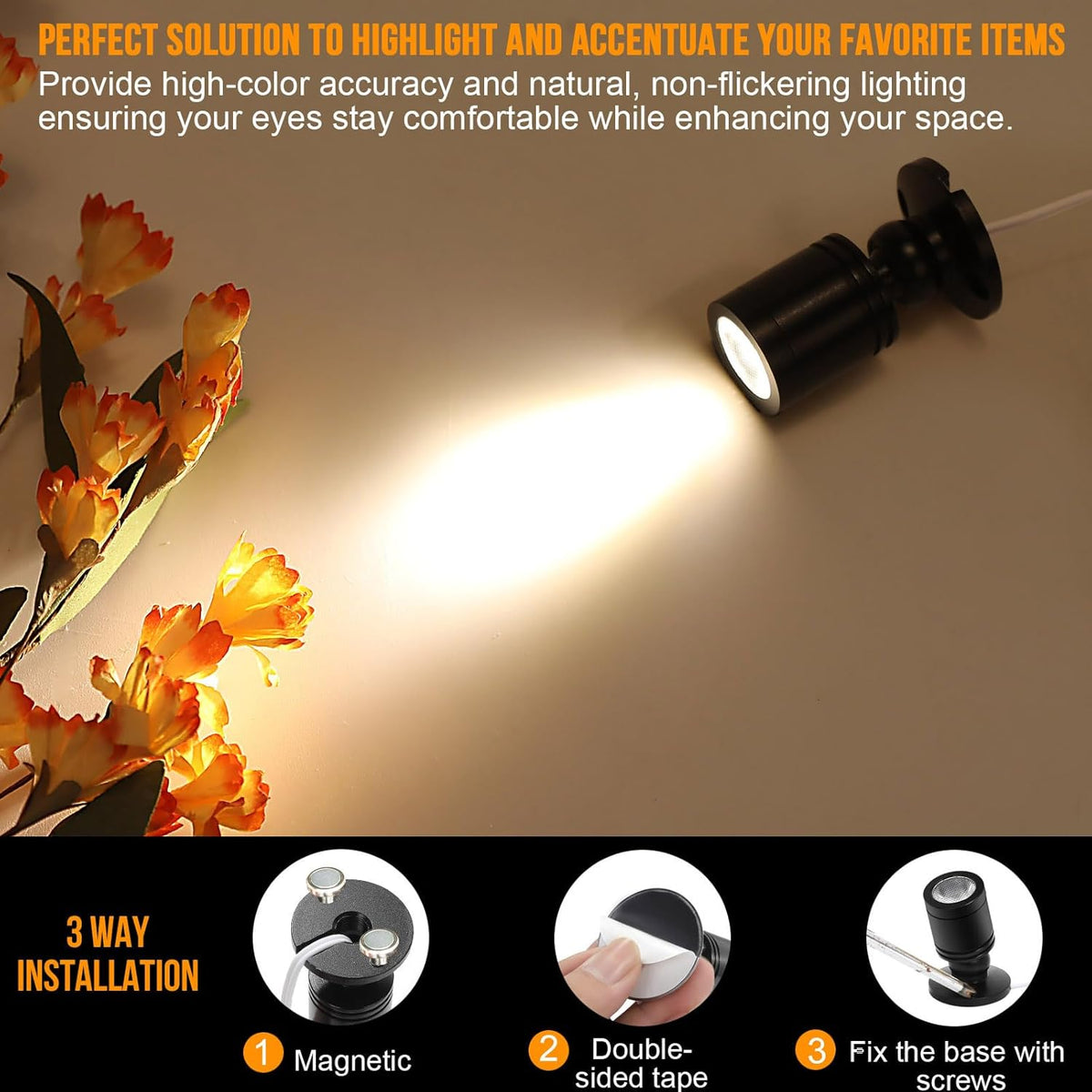 Taysing LED Spot Light Indoor Little Mini Spotlight Accent Lights for Display, Paintings, Pictures