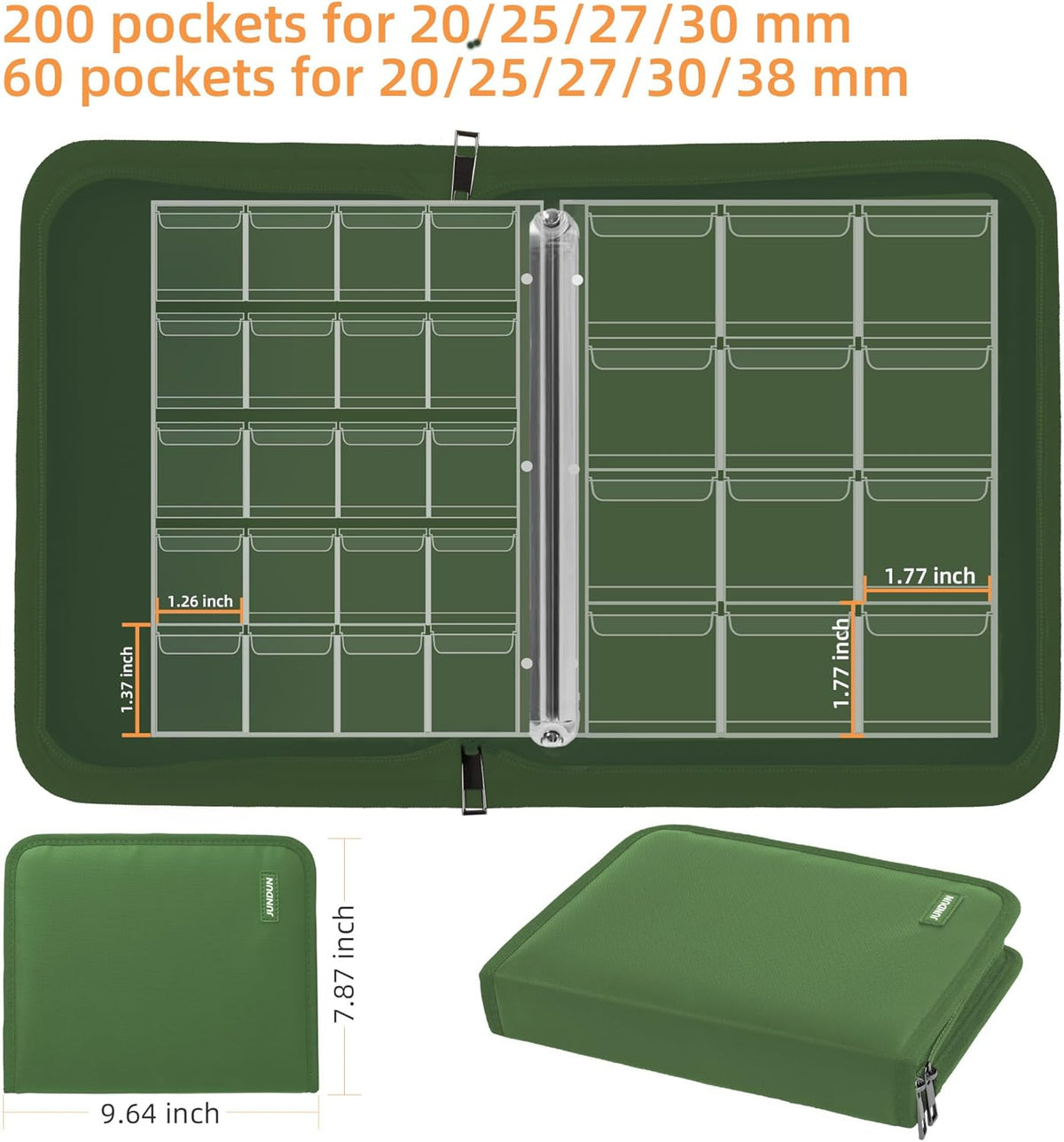 Coin Collection Book for Collector,260 Pockets Fireproof Coin Collection Holder Album,Coin