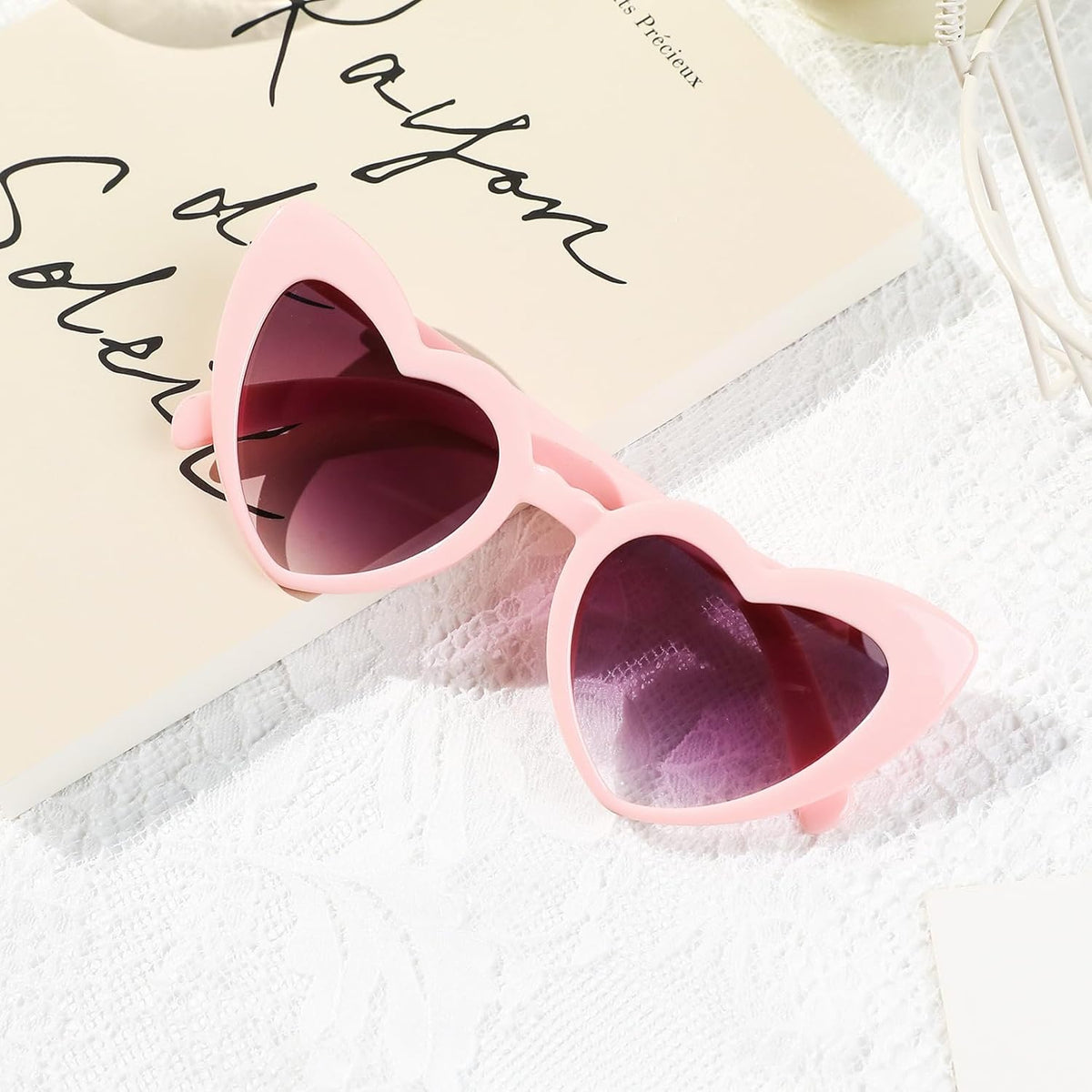 YOGFIT Heart Sunglasses for Women Fashion Classic Love Eye Protection Sunglasses Vintage Cute Heart