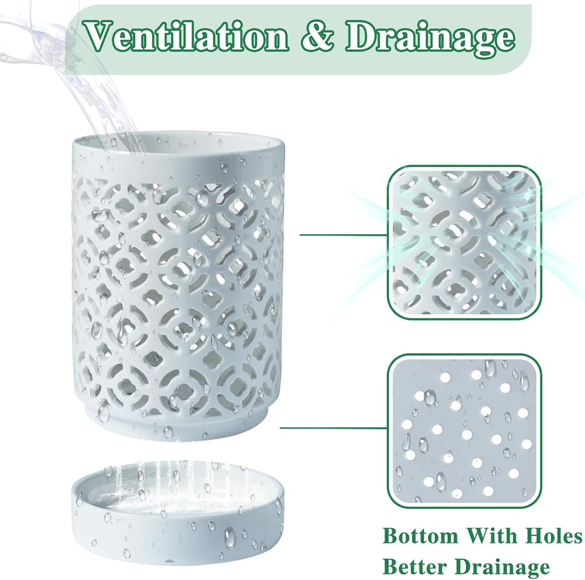 Orchid Pot 4 Inch, Orchid Pots with Holes & Saucers for Repotting, Breathable Slotted Orchid Pots