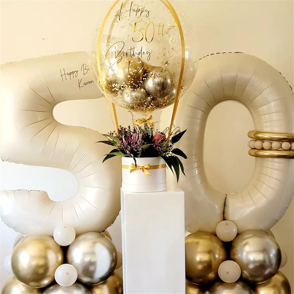 40 Inch Balloon Number 9 Beige, Large Cream Foil Number Balloons Set 0-9, Nude Neutral Digital 9