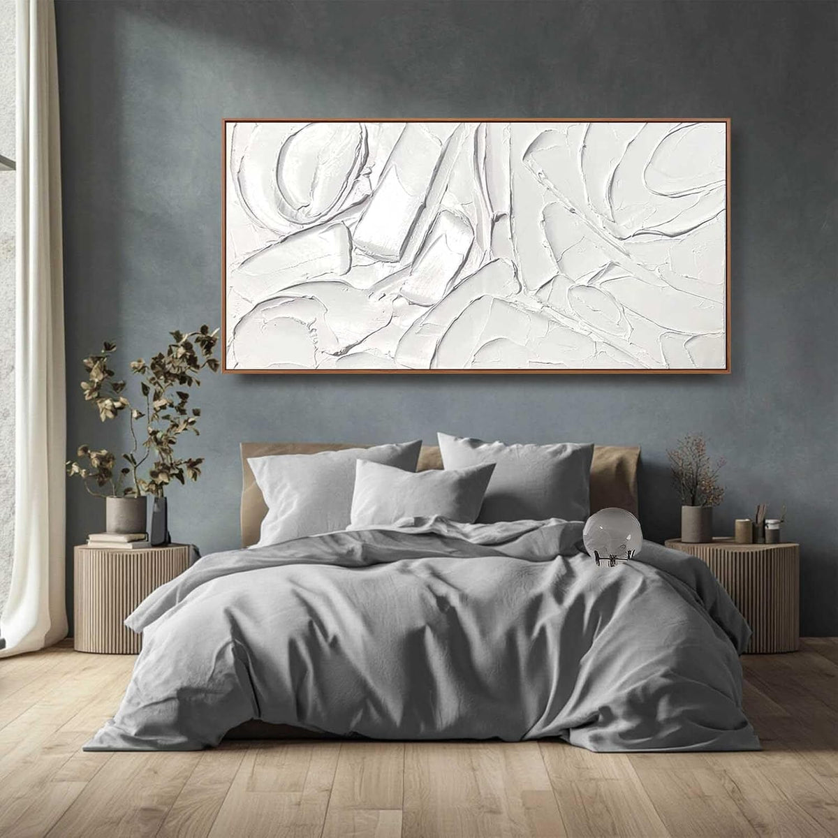 XIANSHOU Abstract Canvas Wall Art Simple Wall Pictures Textured Wall Decor 36"x70" Wall Decorations