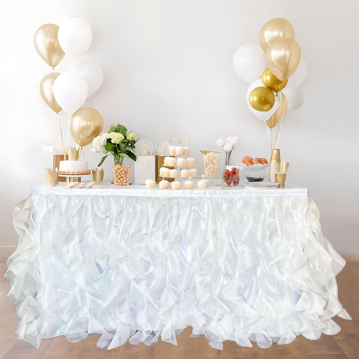 Luxury Organza Mesh Table Skirt Draping Floating Romance - Perfect for Bridal Showers, Birthday