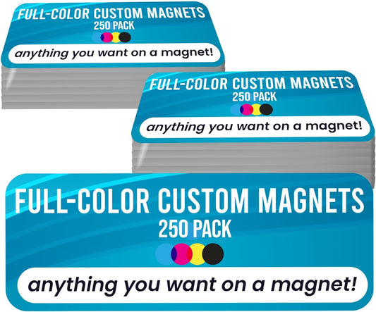 Magnet Me Up Custom 10x3 Inch Rectangle Magnet, 250 Pack, Customizable for Businesses, Personal