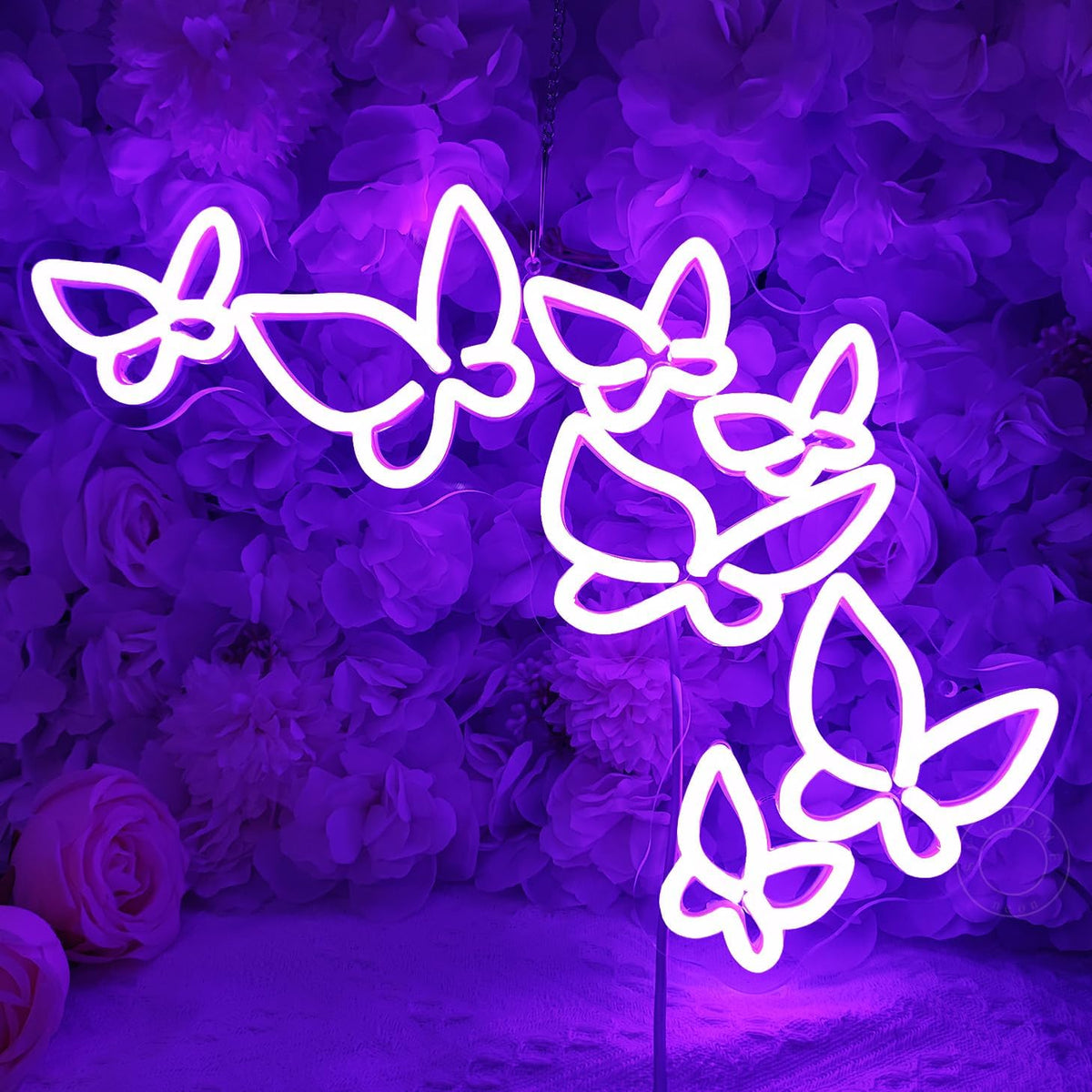 SYLHOME Butterfly Led Neon Light Sign Girls Bedroom Kids Room Beauty Studio Living Room Wedding