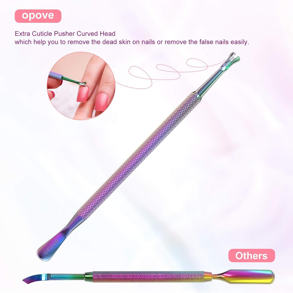 Cuticle Pusher Nail Polish Remover Stainless Steel Manicure Tool Set Gel Nail Polish Peeler Scraper