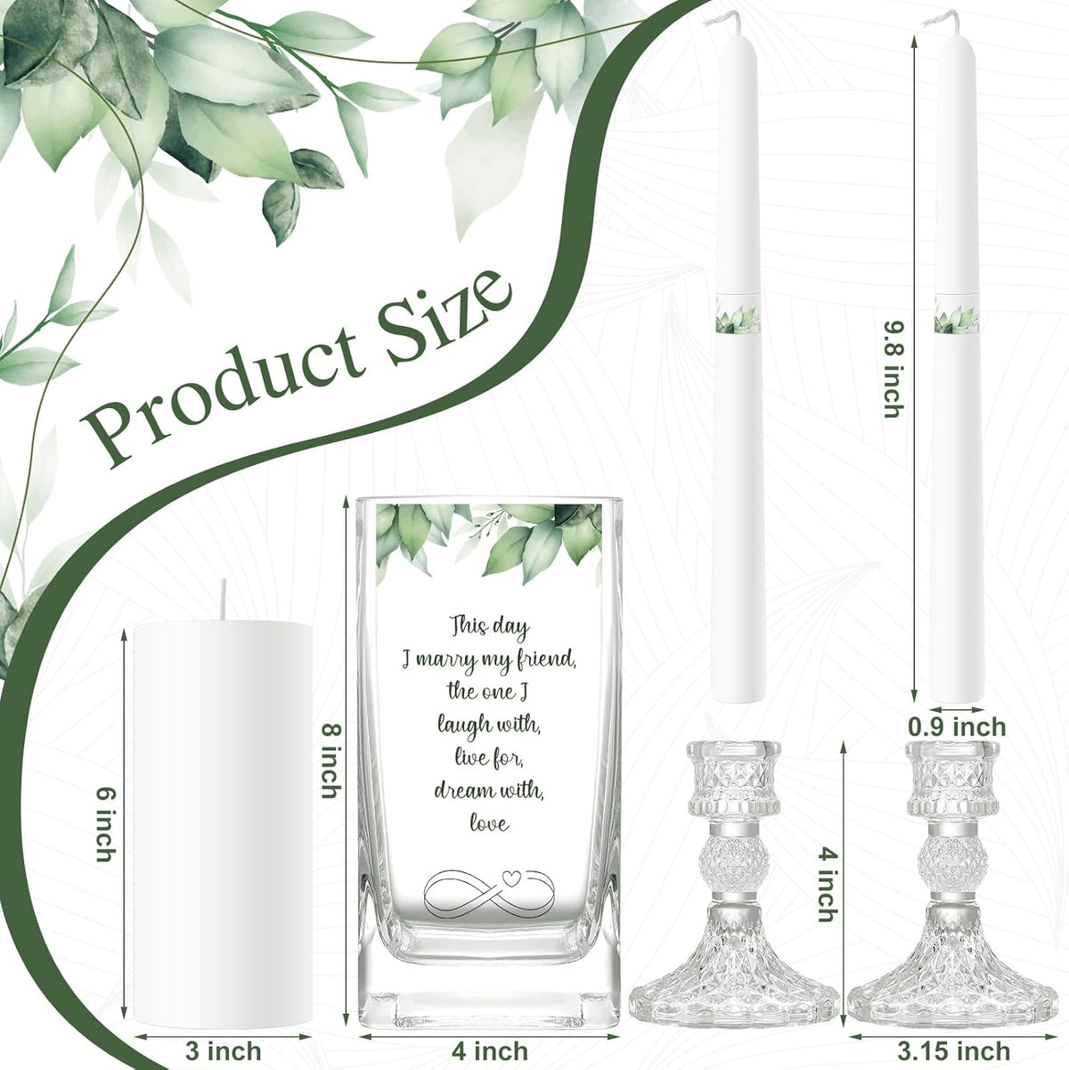 Unity Wedding Candles with Holder Wedding Ceremony Unity Candles Set Catholic Religious Accessories