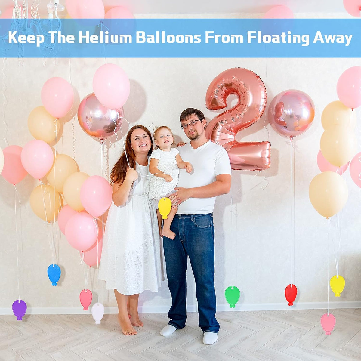 Aoriher 36 Pcs Colorful Plastic Balloon Weights Balloon Shaped Weights for Birthdays Weddings Party