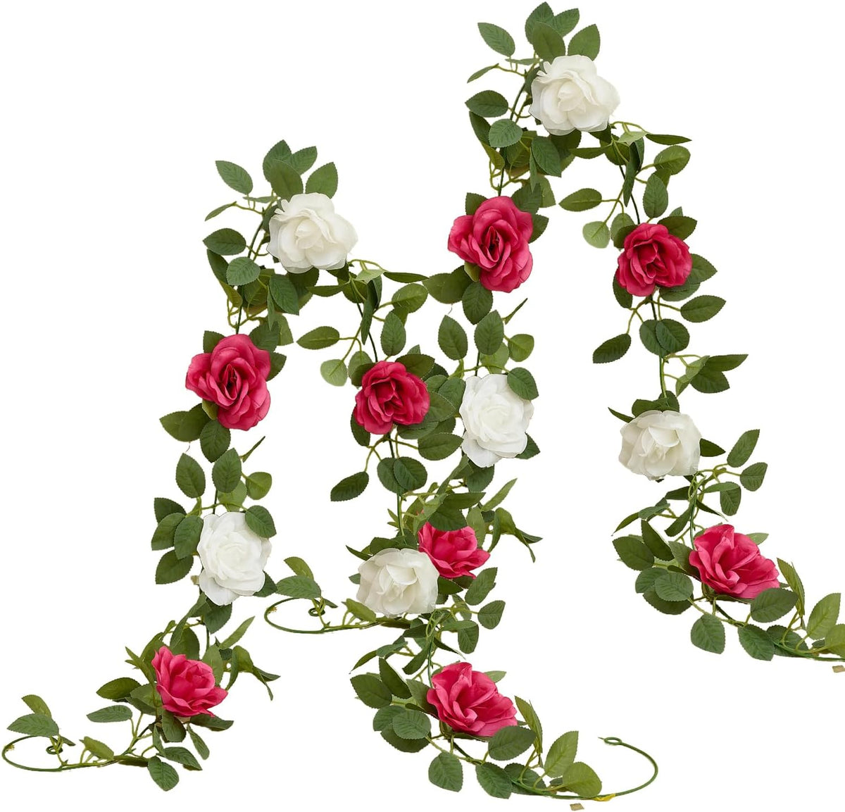 Artificial Rose Garlands Rose Vines Leaves Banners Hanging Floral Garland Fake Rose Flower Vine