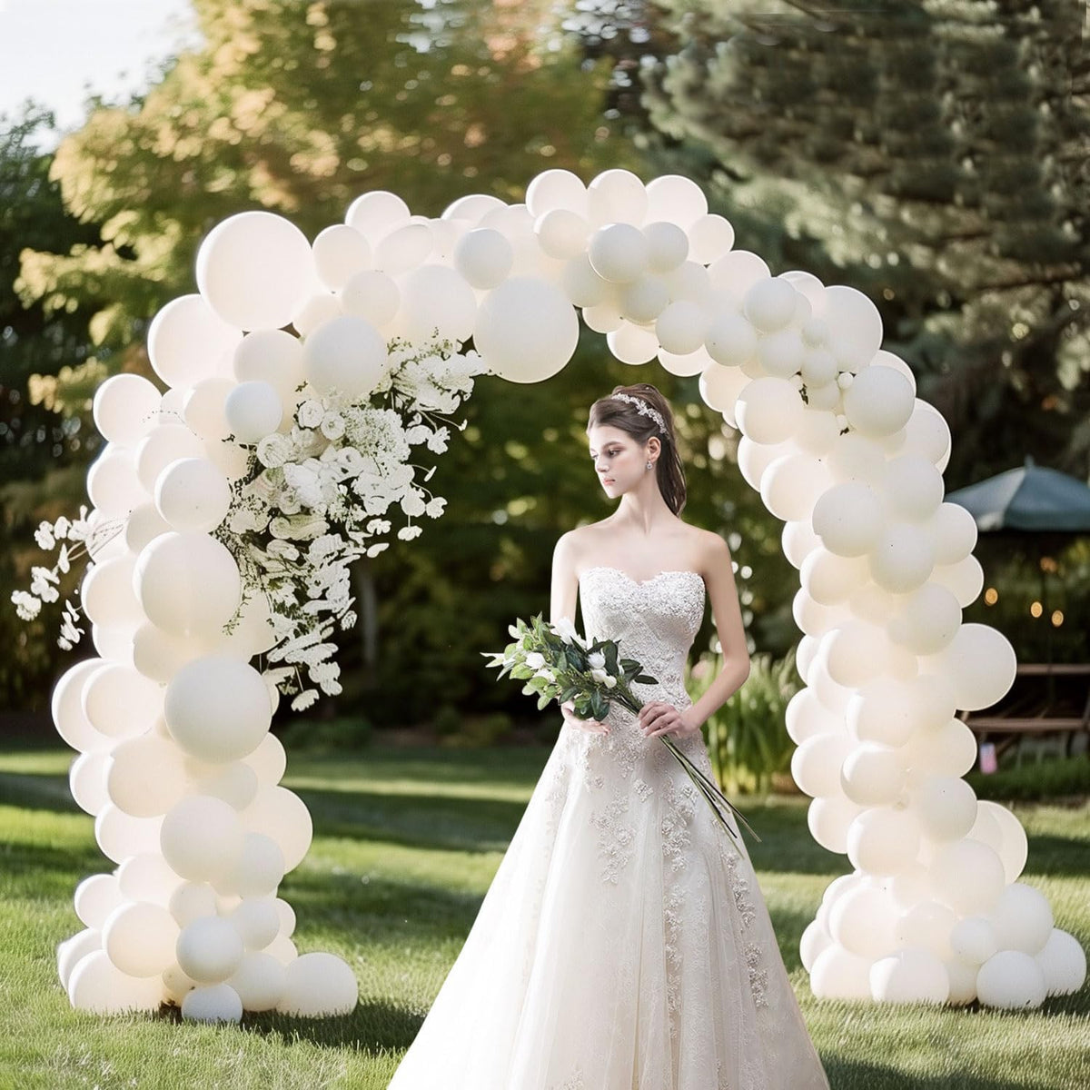 110pcs White Balloons 12 Inch White Latex Balloon Garland Arch Kit for Birthday Baby Shower Wedding
