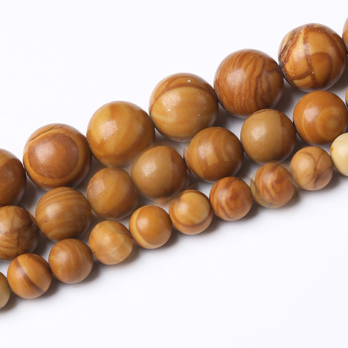 Yellow Woodgrain 4mm Stone Beads for Jewelry Making DIY Craft Gemstone Beads Kit (4mm, 88pcs)