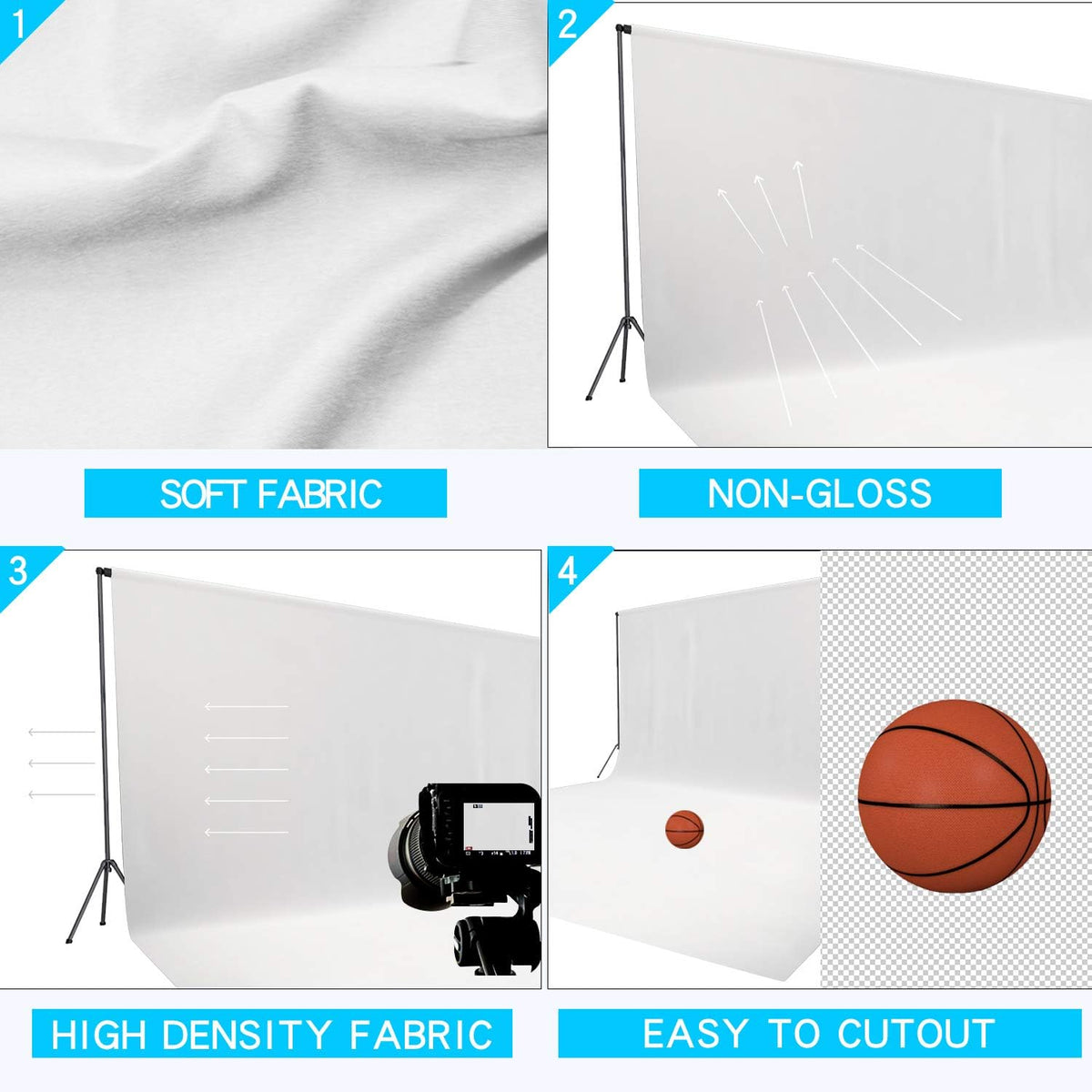 ISSUNTEX 10X10 ft/3X3 Meters Background Photo Backdrop, Photo Studio, Collapsible High Density