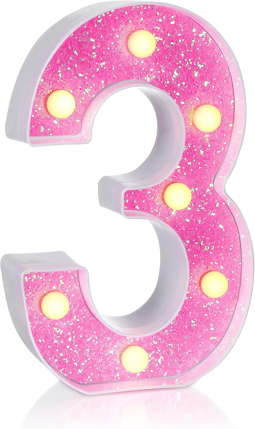 Foaky Pink Light up Letters，Pink Party Decorations,Girls Room Decor,Glitter Marquee