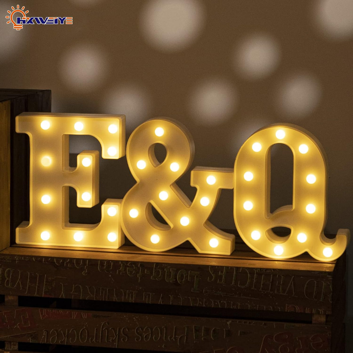 LED Marquee Letters Lights Sign-Q, HXWEIYE Led Letters Lights 26 Alphabet, Light Up Number 0-9