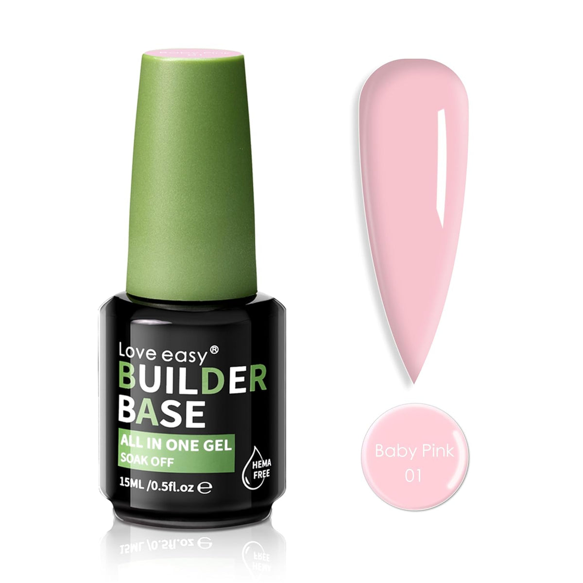 Salon-Grade Baby Pink Builder Gel - Hypoallergenic Strong Base Coat | Long-Lasting Adhesion (30+