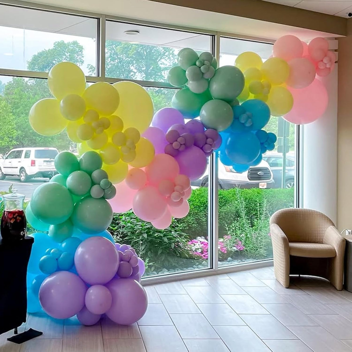 Pastel Balloons Garland Arch Kit, Rainbow Party Balloons, Multicolor Macaron Balloons for Birthday