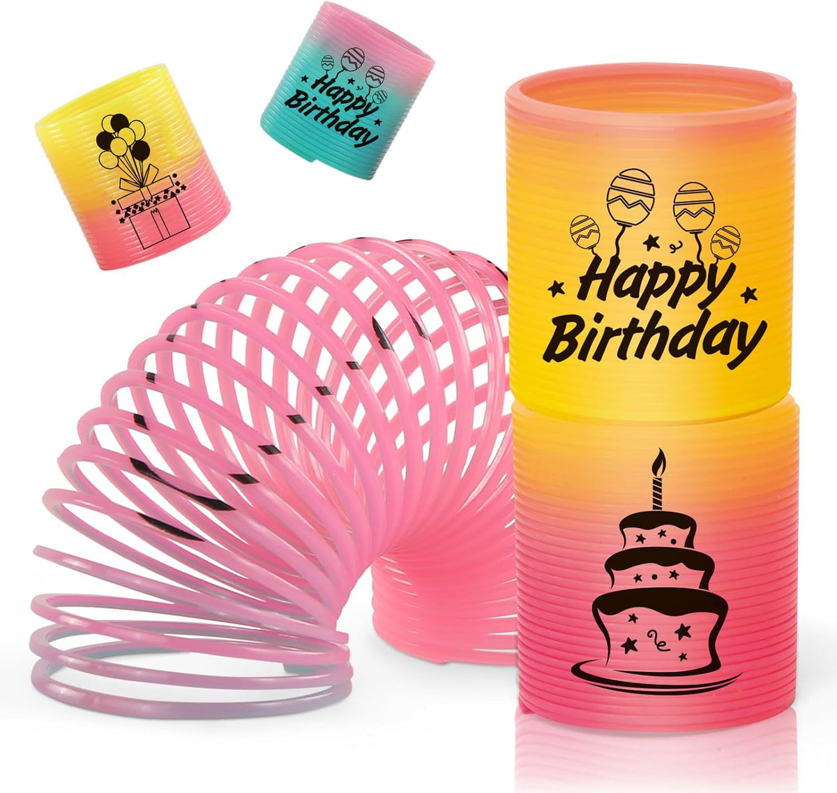 36 Pack Spring Rainbow Magic Fidget Stress Coil Mini Springs Bulk Toys Party Favor For Kids