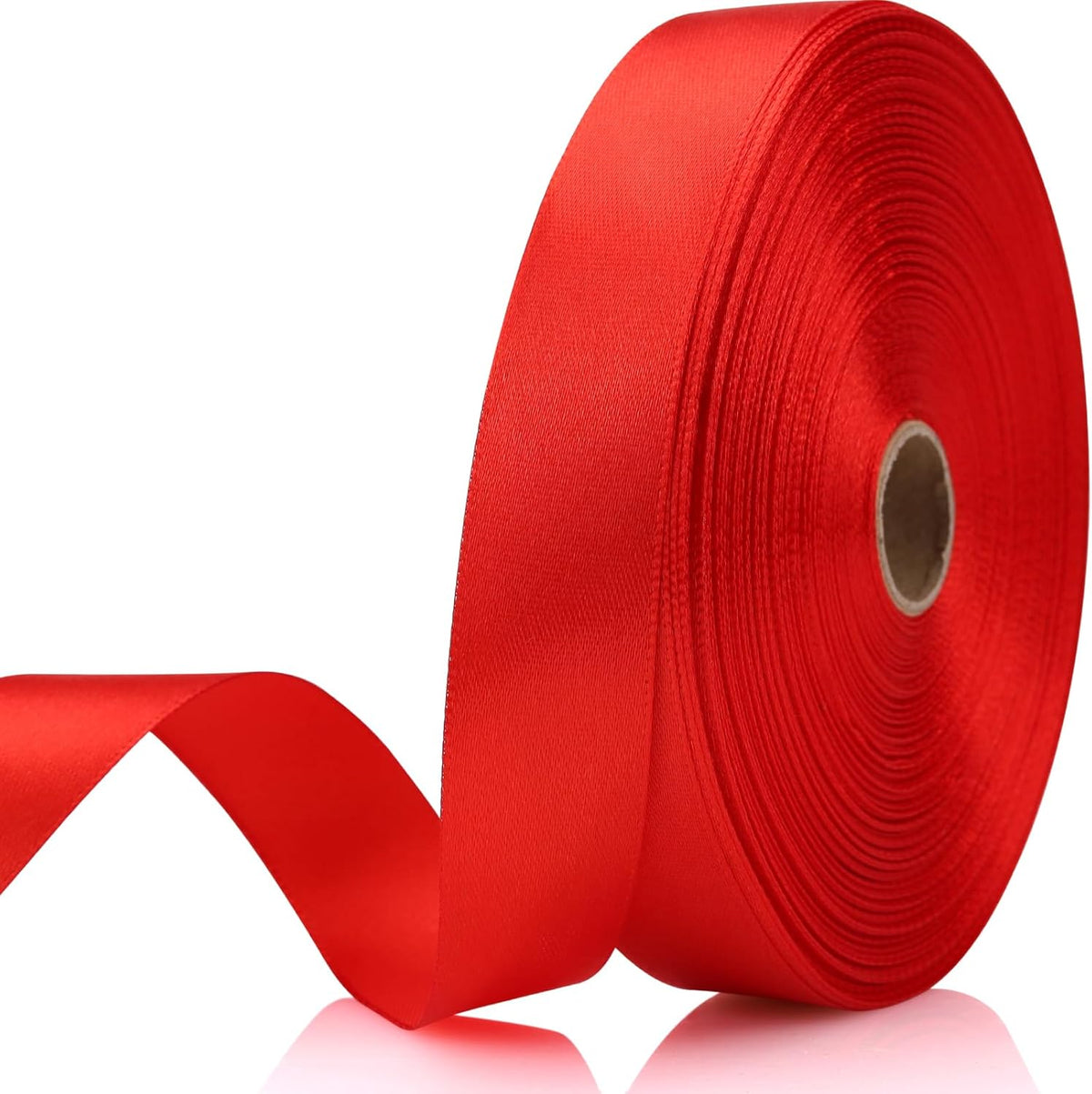 Red Ribbon 7/8 Inch 60 Yards Satin Craft Ribbon-Single Face Polyester Ribbon for Handmade