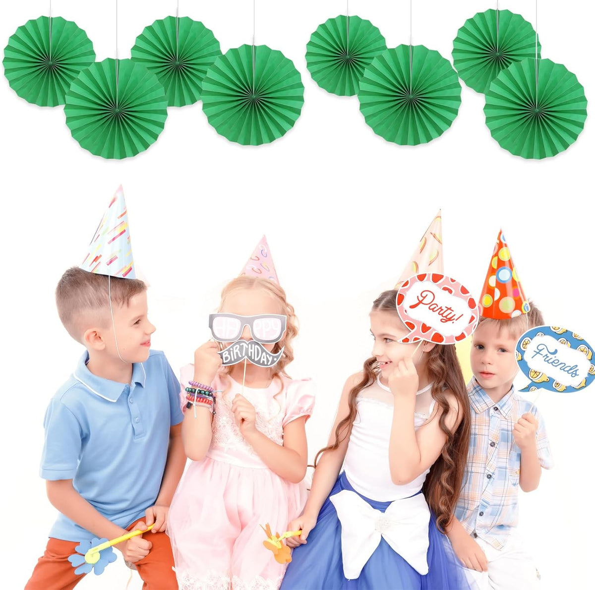 Green Party Decorations,Green Paper Decorations For Party,Tennis Party Decorations Party Paper Fans