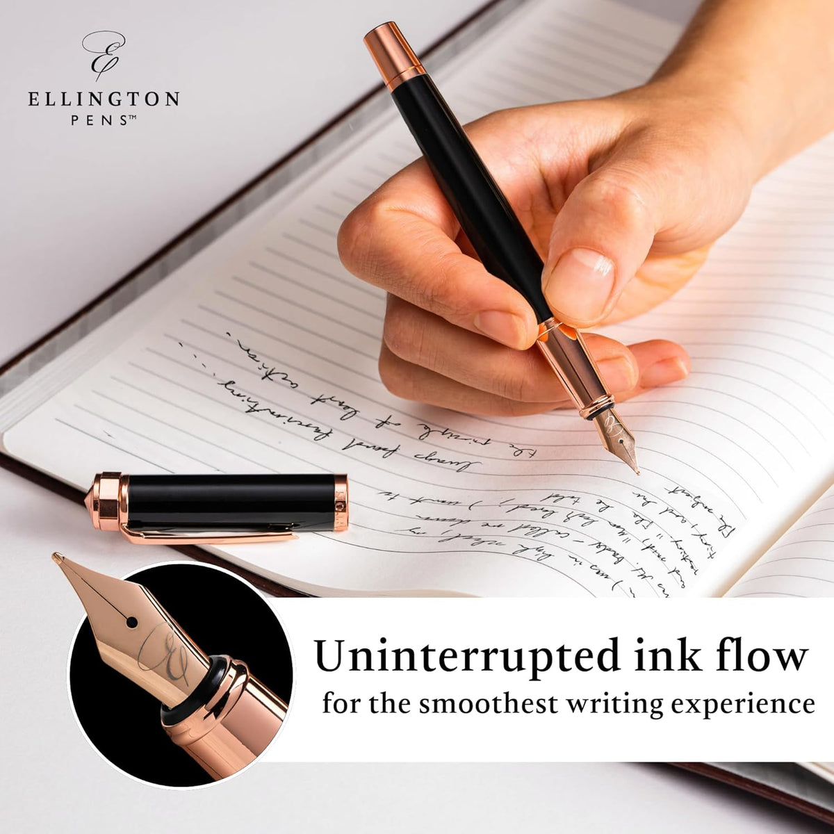Ellington Pens Luxury Fountain Pen Set- Fountain Pens for Writing - Smooth Medium Nib - Includes