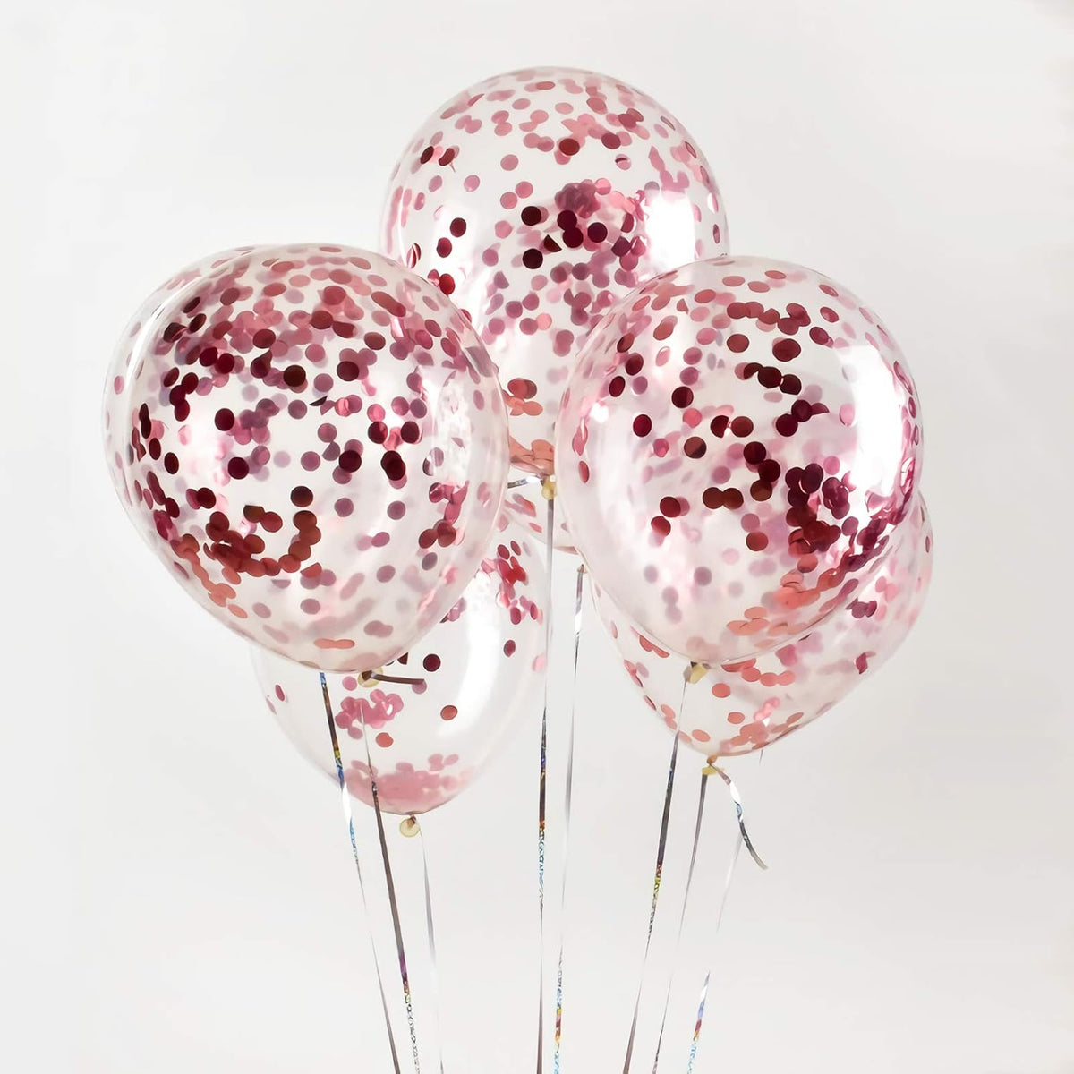 Rose Gold Confetti Balloons, 25 Pcs Thickened 12 Inch Clear Latex Balloon with Confetti Inside for