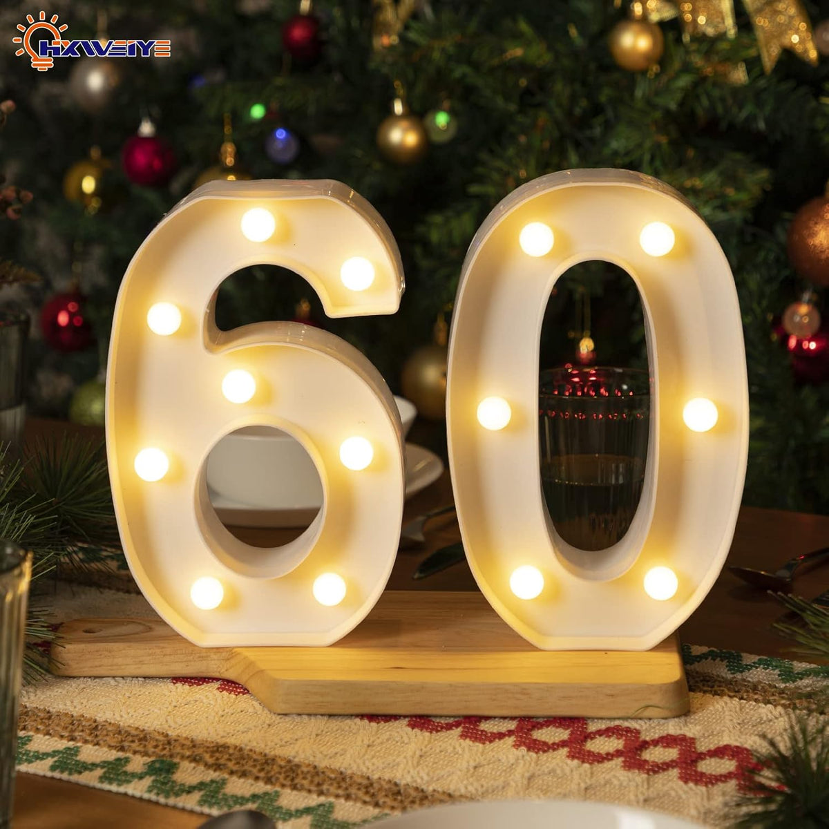 HXWEIYE Light Up Numbers-6, LED Marquee Number Lights Sign 26 Alphabet and 10 Number for Party Bar