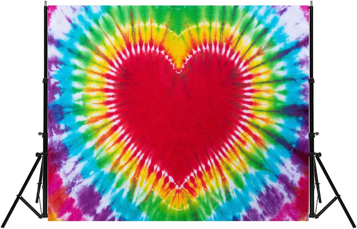 Hippie Backdrop 20x10ft 60s 70s Backgrounds Tie Dye Theme Party Decorations Hippie Supplies Photo