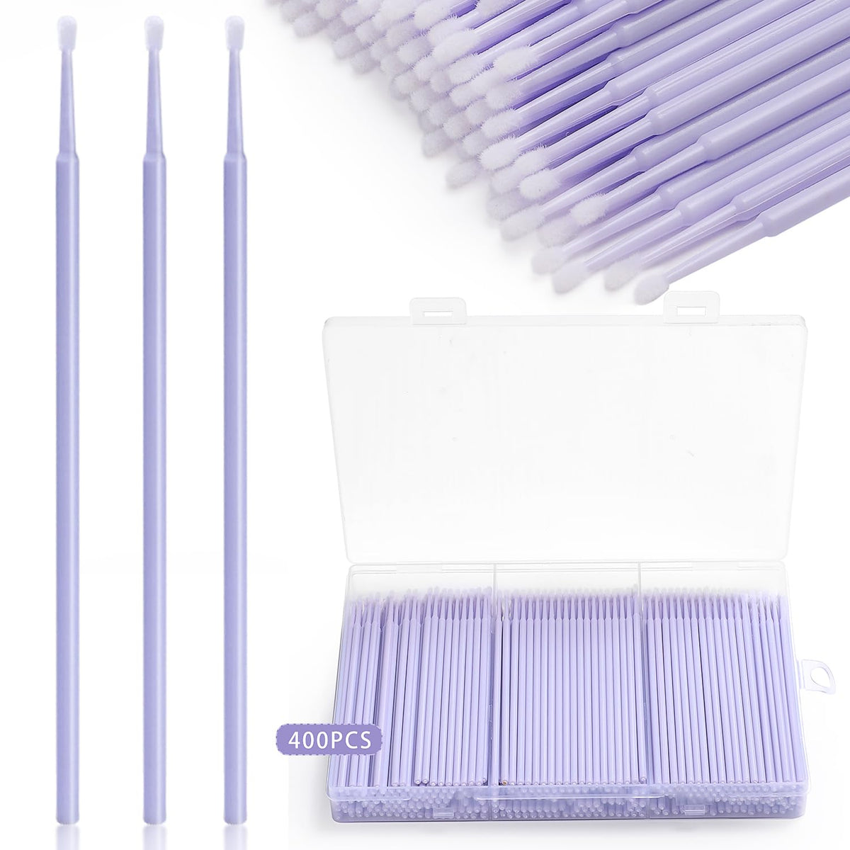 400 Pcs Micro Applicator Brushes,JASSINS Microswabs for eyelash extensions,Disposable 2mm Precision