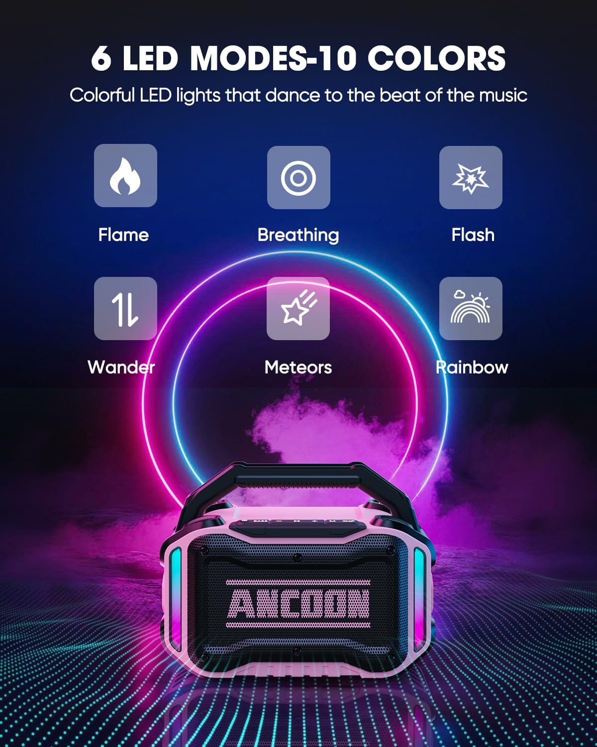 Speakers Bluetooth Wireless: 80W(Peak) Loud Speaker with Bass, 20H Playtime, IPX6 Waterproof, Large