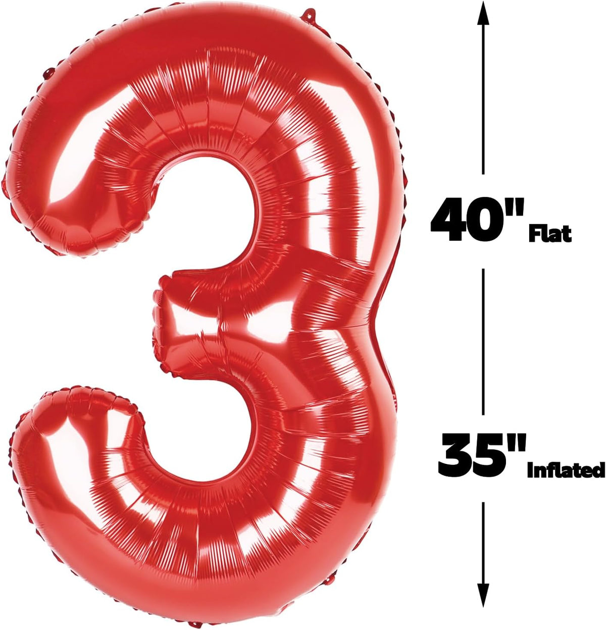 40 Inch Red 3 Large Number Balloon, 3 13 23 30 33 36 38 Red Birthday Party Decorations, Number