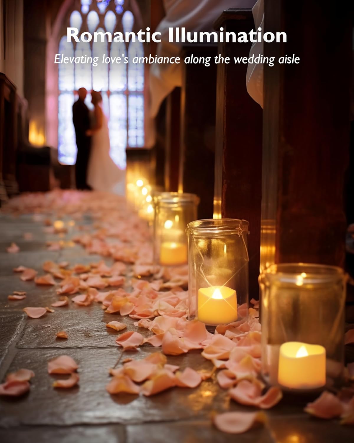 Homemory 24-Pack Flameless LED Tea Lights Candles Battery Operated, 200+Hour Fake Electric Candles