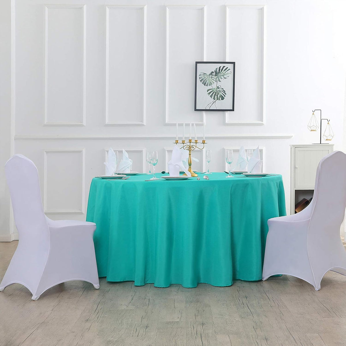 70 inch Round Tablecloth Washable Polyester Table Cloth Decorative Table Cover for Wedding Party