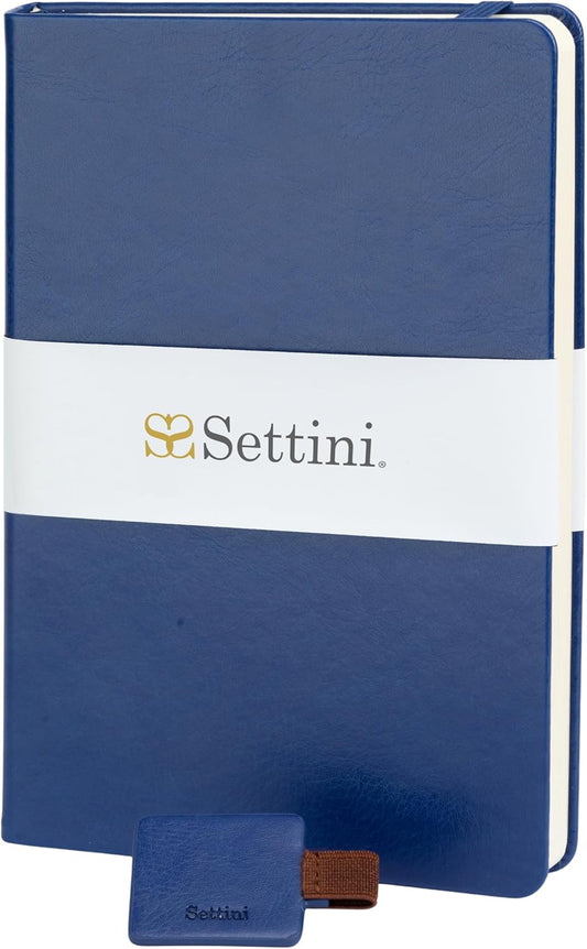 SETTINI Journal Notebook for Writing, Vegan Leather Hardcover Notebook - Pen loop, Back Pockets &