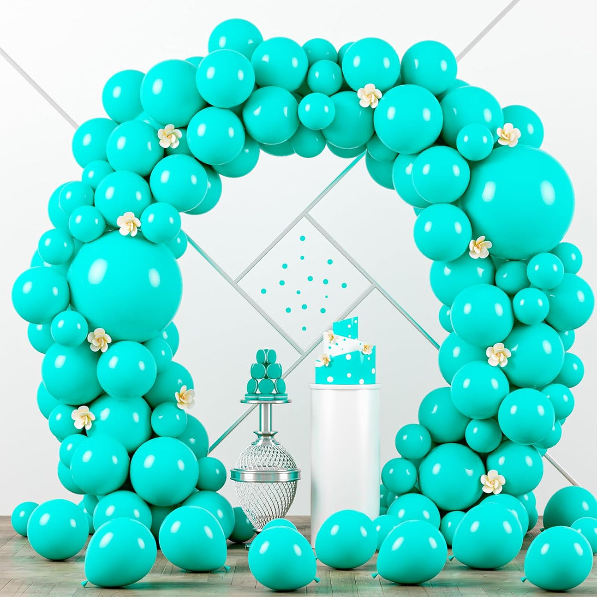 90pack Teal Balloons Different Size 18/12/10/5 Inch Teal Balloon Garland Arch Kit for Graduation