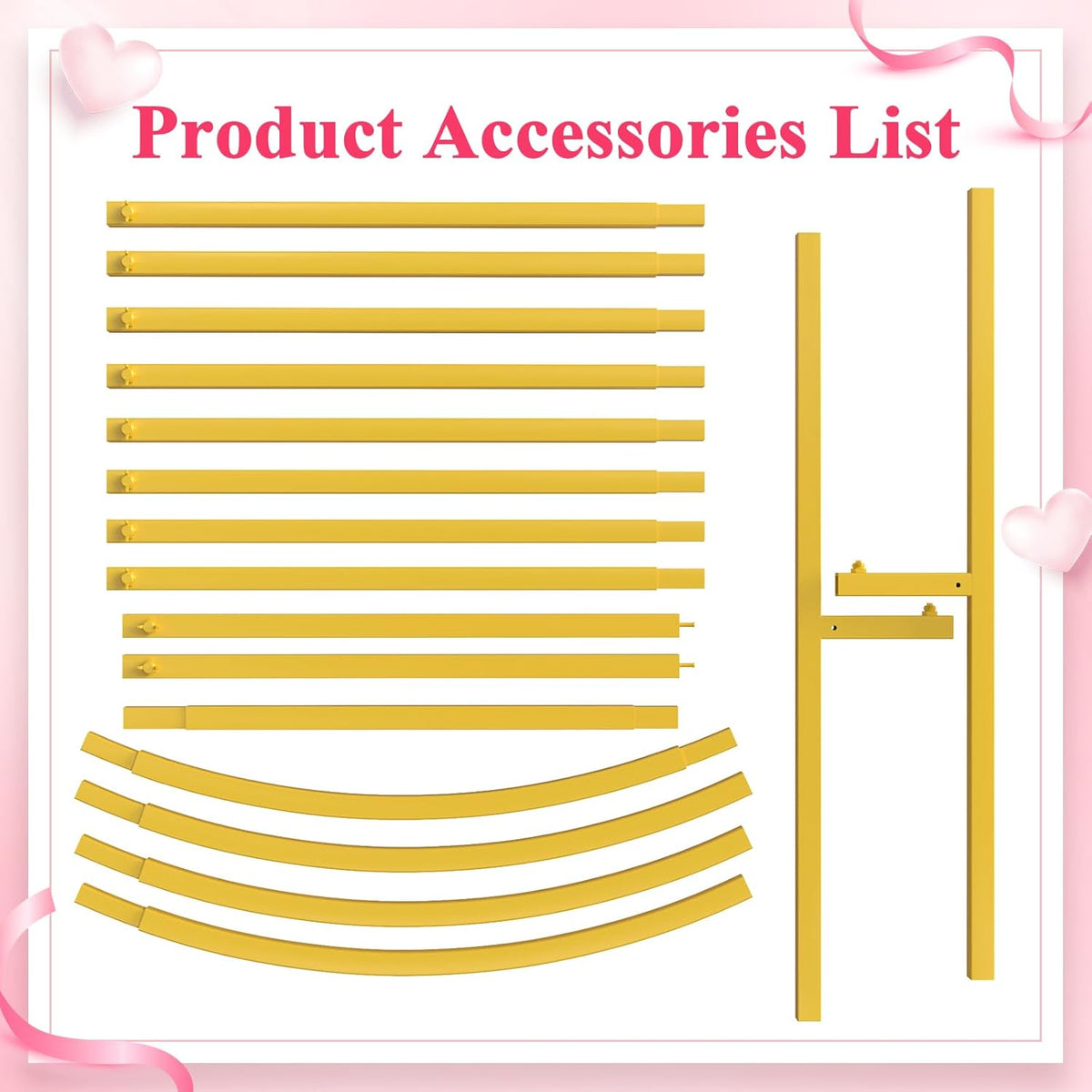 Wokceer 6.6 FT Wedding Arch Backdrop Stand Gold Metal Chiara Backdrop Stand for Wedding Ceremony