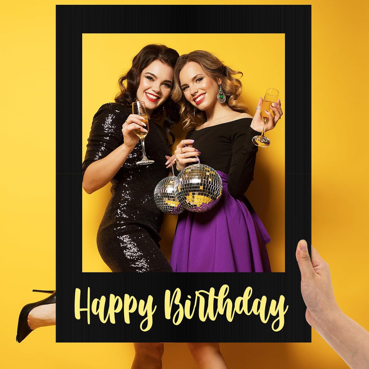 32 x 24 Inch Large Photo Booth Props Picture Frame Happy Birthday Party Frame DIY Cutouts Photo