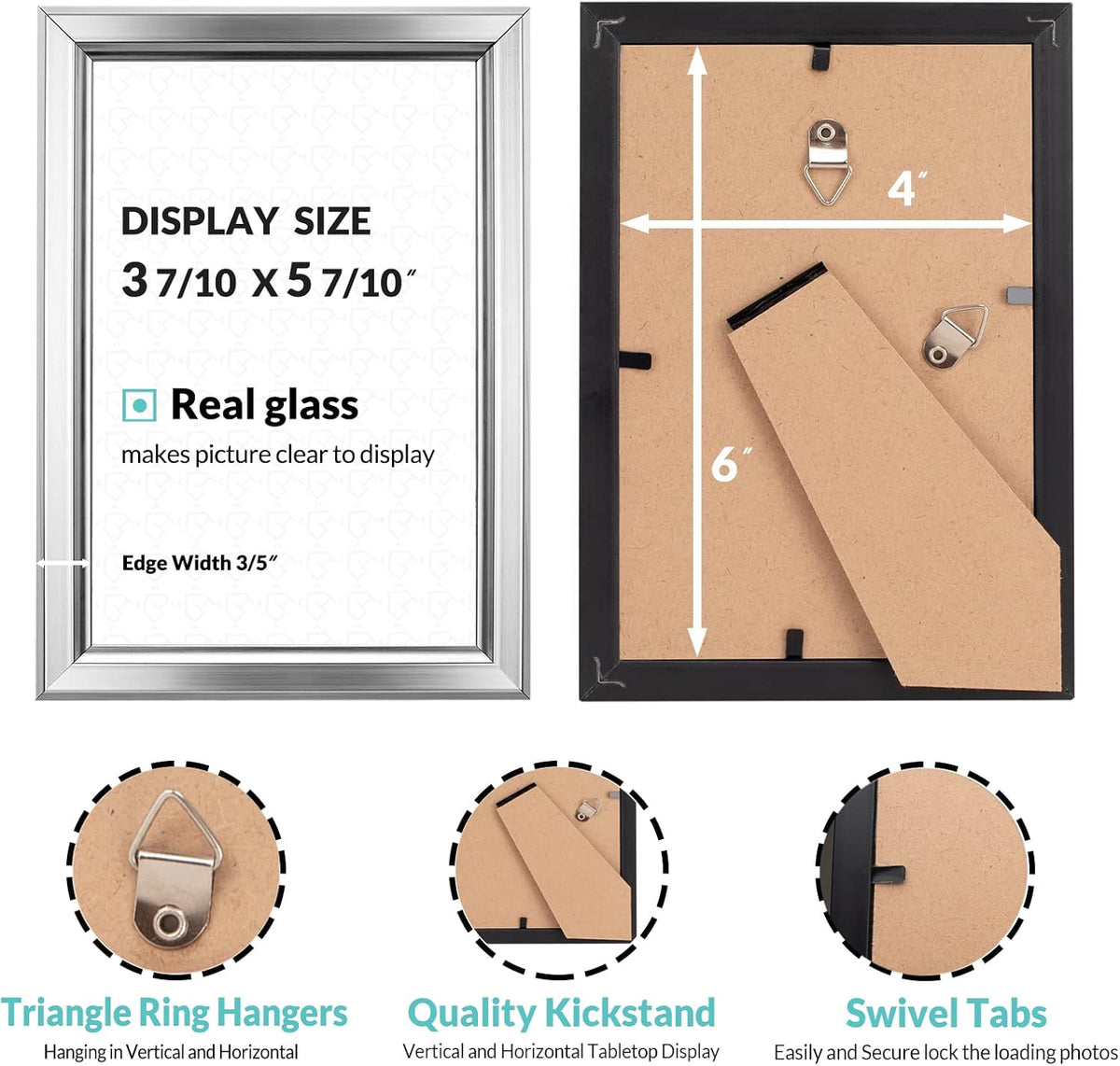 LaVie Home 4x6 Picture Frames (12 Pack, Silver) Simple Designed Photo Frame with High Definition